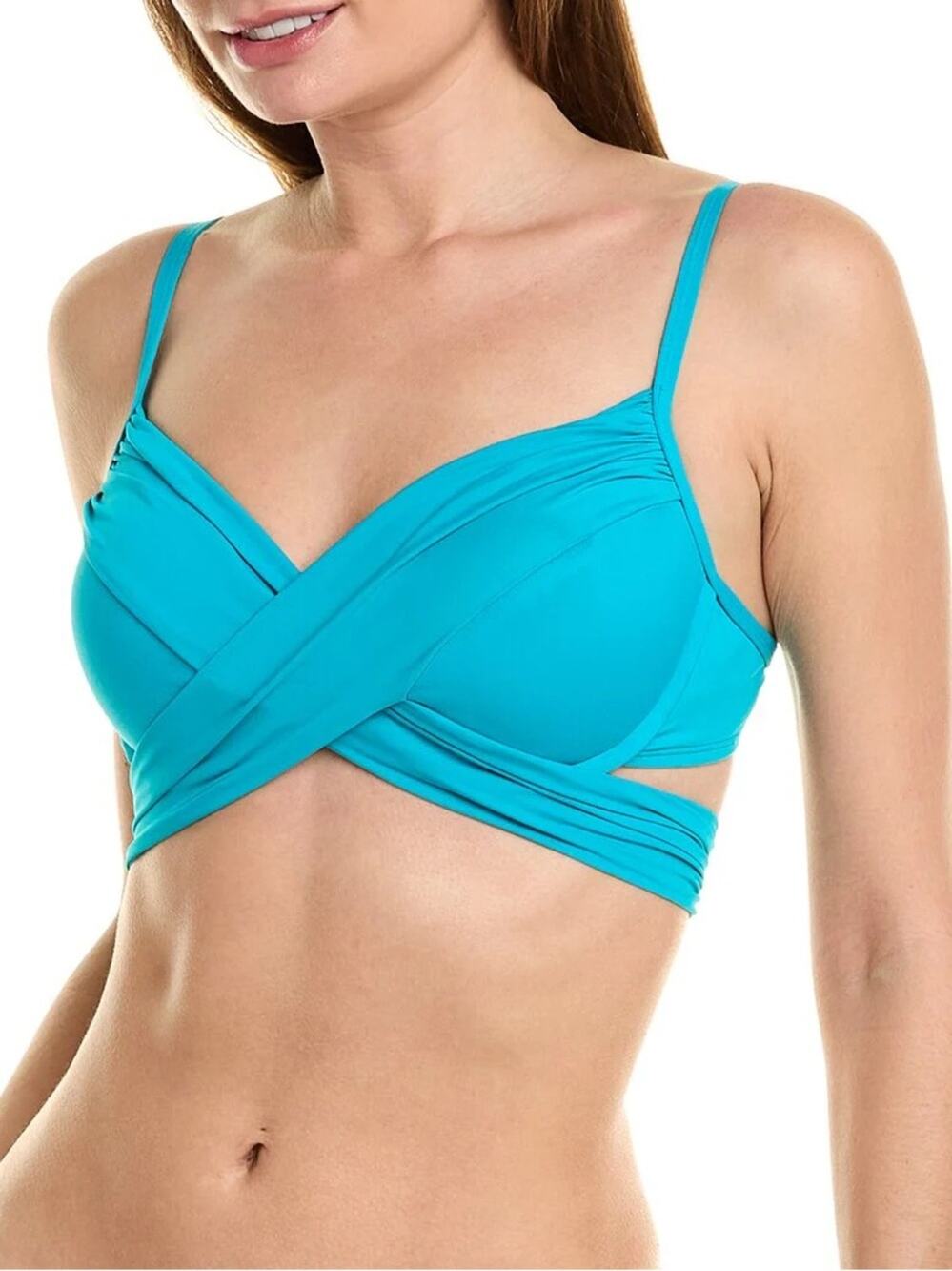 La Blanca Turquoise Bikini Top Size 2 New